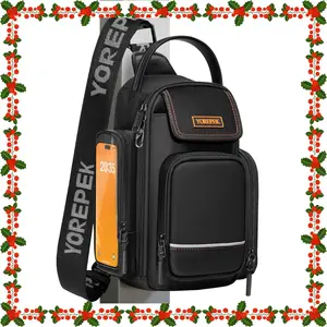 YOREPEK Insulated Magnetic Gym Bag for Men – Water-Resistant Crossbody Bottle Carrier with Phone & AirTag Pouch, Adjustable Strap, Perfect for Work & Gym