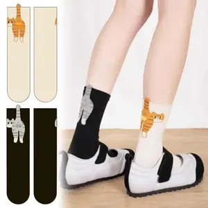Adorable Cat Socks with Balls – Funny Soft Cotton Animal Crew Socks for Women and Men, Novelty Gifts for Cat Lovers