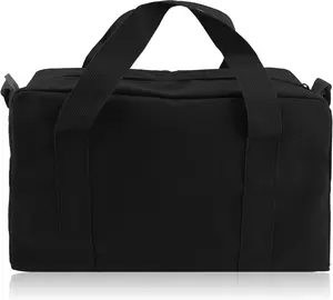 Small Tool Bag,Close Top Wide Mouth Tool Organizer Bag,Large Capacity Tool Bags for Men,Canvas Tool Storage Bag for Storage Handbag for Screwdrivers,Wrench,Pliers Hand Tools (black, 12 Inch)