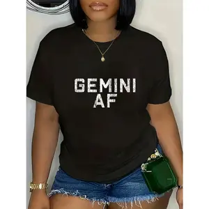 Stylish Cotton Gemini Zodiac Birthday T Shirt for Women Featuring Unique Astrology Design
