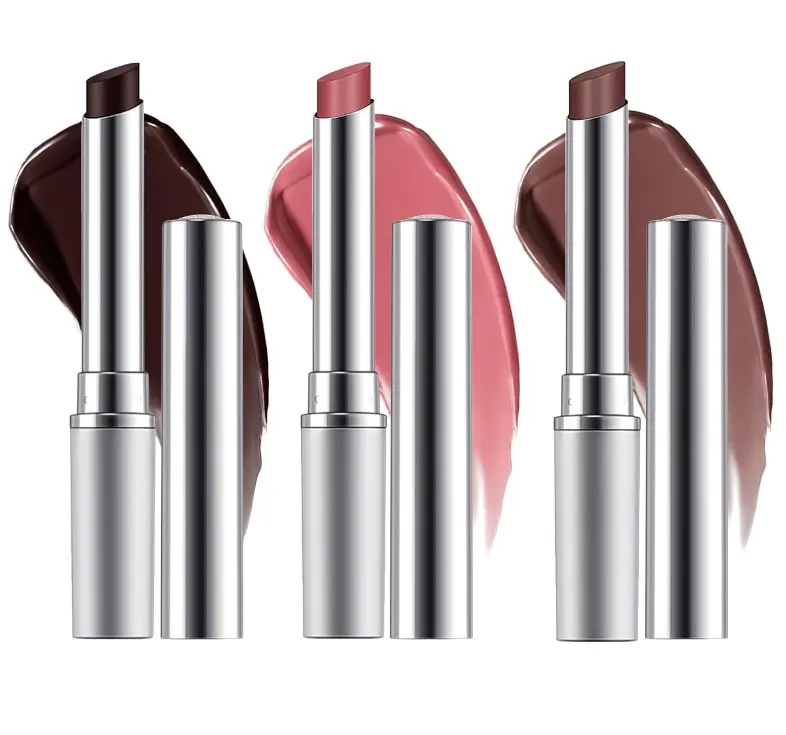 Erinde 3PCS Honey Lipstick Tinted Lip Balm - Sheer Hydrating Lipstick for All Skin Tones - Moisturizing Lip Color, Nourishing Lip Balm with a Hint of Natural Black Cherry Tint (Black & Nude & Pink)
