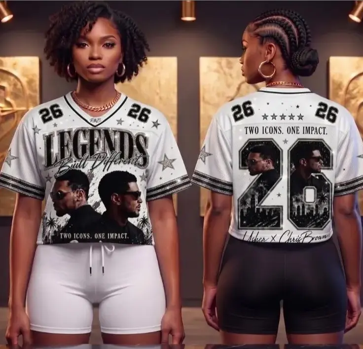 R&B Tour 2026 Glitter Crop Top Jersey, 3D Concert Crop Jersey, Vintage Music Festival Shirt, Women's Sleeveless Sports Top, Music Lover Gift, Concert Outfit
