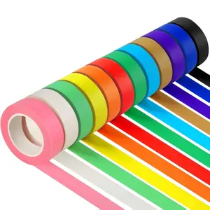 12PCS Colored Masking Tape, Kids Art Supplies, DIY Craft Tape, Colored Tape Rolls, Colored Painters Tape, 1.7cm x 12m (2/3In x 13Yards)