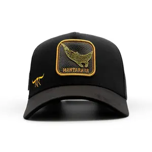 THE KING RANCH Mantaraya Blac/Blac Baseball Cap with Gold Embroidery Be Real Without Screwing Anyone Design Black Material Unique Text Design