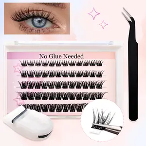 60 Cluster Eyelash Set Natural Look No Glue Needed, Easy DIY Application, Perfect for Beginners Daily Wear, Convenient and Safe Use, Eyelashes Kit Set