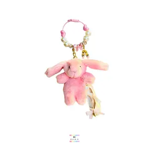 Bella Bunny Bag Charm / Pink Plush Bunny with Blush Ballet Slipper Bag Charm / Cute Fashion Accessory