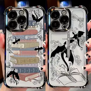 Books F-Fourth Wing Iron F-Flame Phone Case For iPhone 17 16 15 14 13 12 11 Mini Pro Max Air X XR XSMAX & Samsung Galaxy S26 S25 S24 S23 S22 S21 FE Ultra Plus EDGE anti-fall Shockproof Transparent cover Soft Back