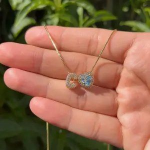 Custom Initial & Birthstone Necklace - 14k Gold Plated Personalized Jewelry Gift for Her Unique Gift Idea