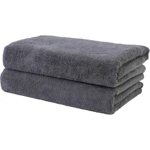 Professional Quick Dry Lint Free Microfiber Hair Drying Salon Towel, 20 x 40 in, 2 Pack (Dark Gray)