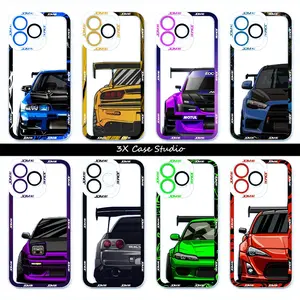 Sports Car Tokyo JDM Drift Angel Eyes Clear Soft Silicone Phone Case For iPhone 17 16 15 14 13 12 Pro Max Plus Anti Fall Birthday And Holiday Gifts Case Cover