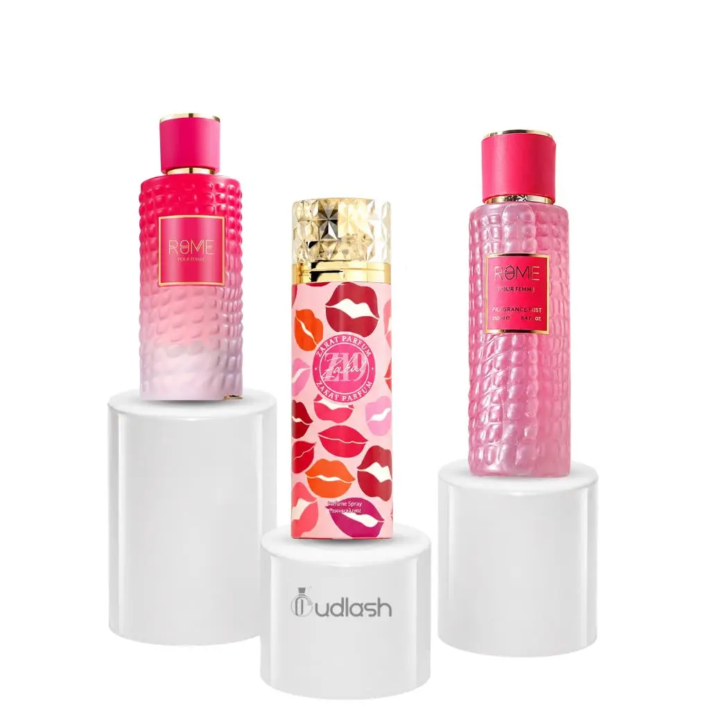 Habibi Bundle | Zakat Z19 Body Spray + Rome Pour Femme Set | Women's Fragrance | 100 ML - 250 ML | Eau De Parfum - Perfumed Body Spray | Blackcurrant - Bergamot & Pink Pepper