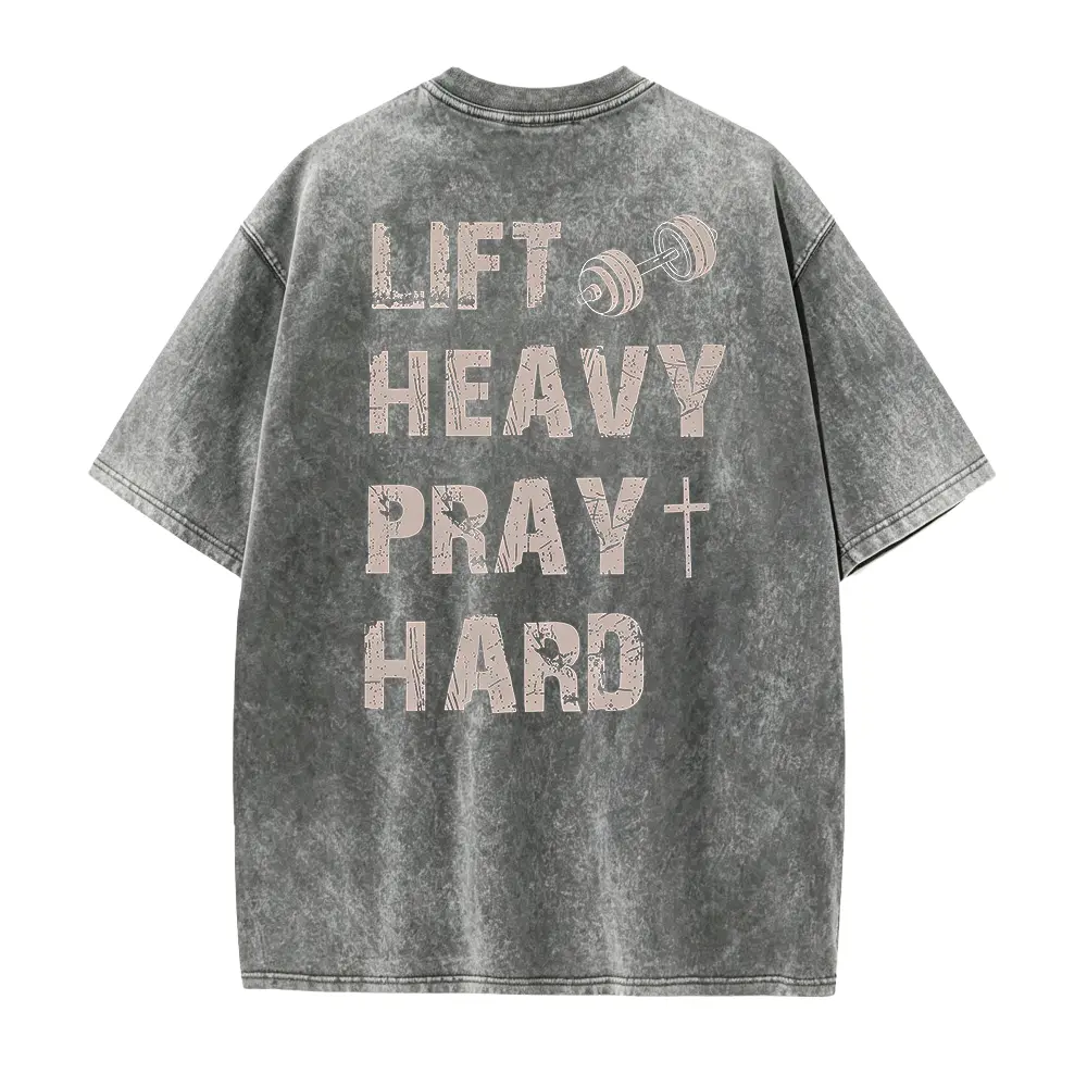 Lift Heavy Pray Hard  Shirt, Motivational Fitness Tee, Workout Gym Shirt, Christian Gym Shirt