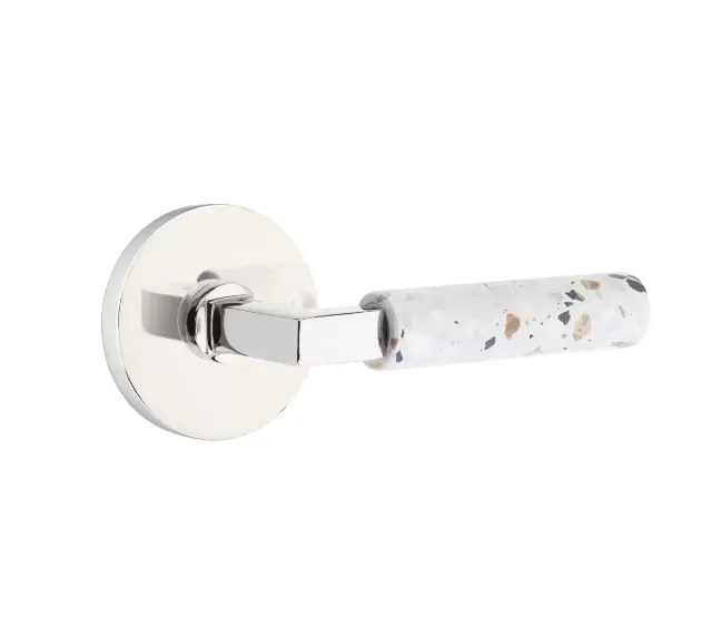Emtek 5059.RAUS10B.TZLT Select Dummy , Disk Rosette , R-Bar Stem , Light Terrazzo Handle