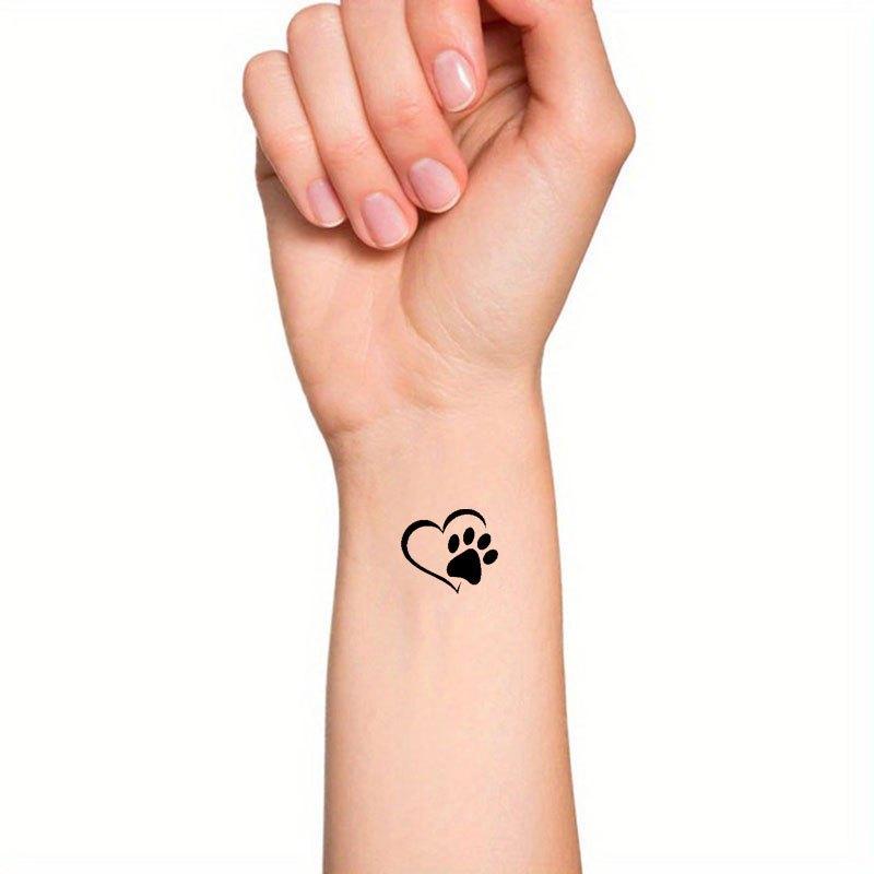 1pc Paw Print Heart Temporary Tattoo / Small Paw Print Tattoo / Dog Tattoo / Pet Tattoo / Dog Memorial Tattoo / Dog Tattoo / Love Tattoo