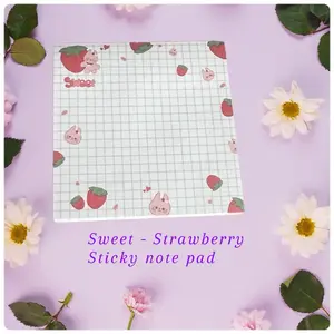 Fruit Fiesta Sticky Note Pads - Cherry, Strawberry & Peach Designs