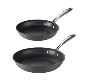 Gourmet 2 Pack - 8 in. & 10 in. Hard Anodized Aluminum Nonstick Fry Pan Set with Nonstick Coating - Cookware Breakfast Ceramic