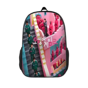 17" Squid Game Waterproof Backpack - Reinforced Base & Adjustable Straps | Lightweight + Side Pockets + Quick-Access Design
