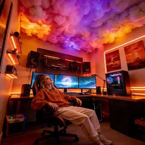 DIY RGB Fantasy Thundercloud Light, Cool Ceiling Lighting, E-Sports Game Room Ambiance, Music Sync, Color Changing, USB Powered, Romantic Bedroom Decor