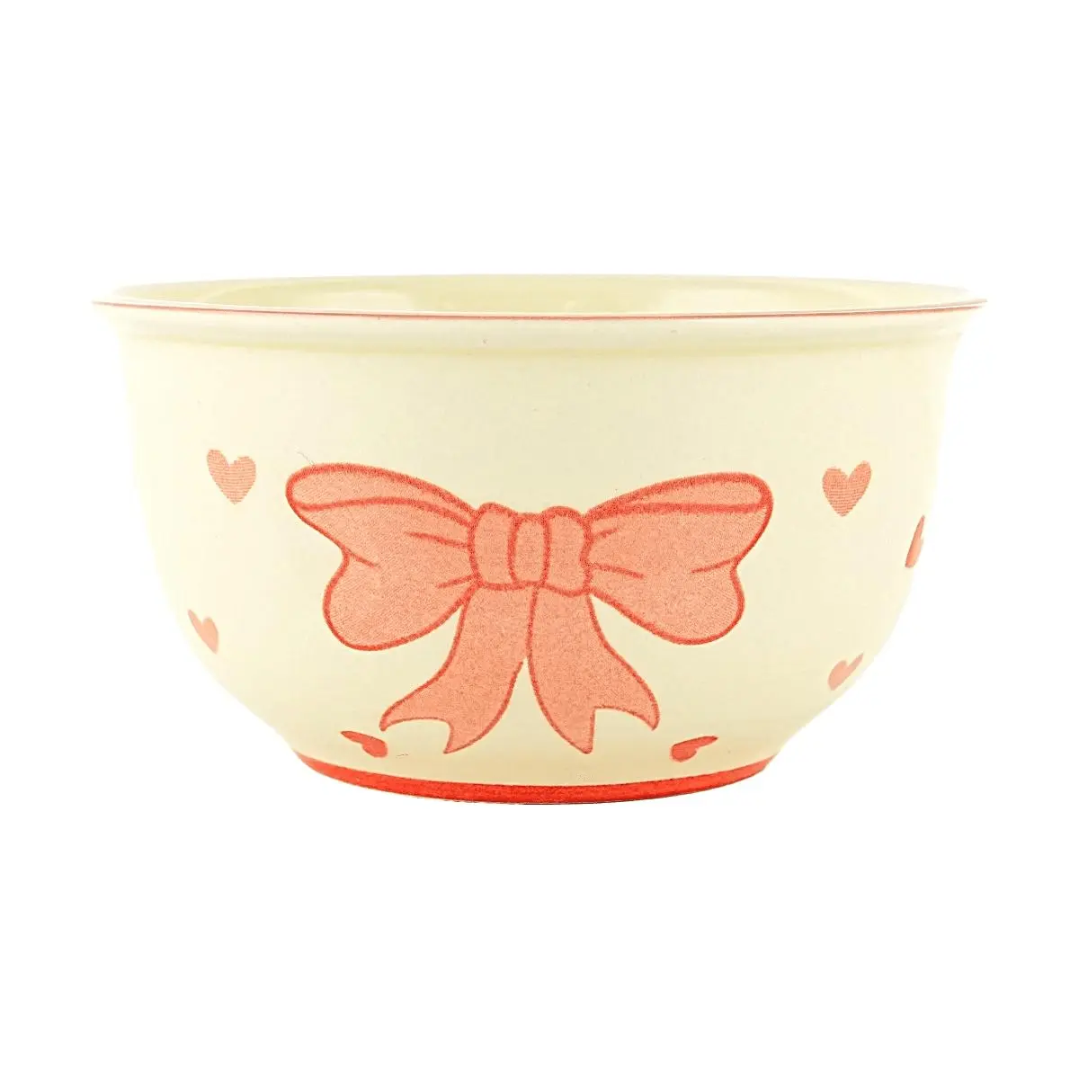 Golden Lion 4.5 Inch Ceramic Rice Bowl - Yellow Glaze Butterfly Design, 370ML