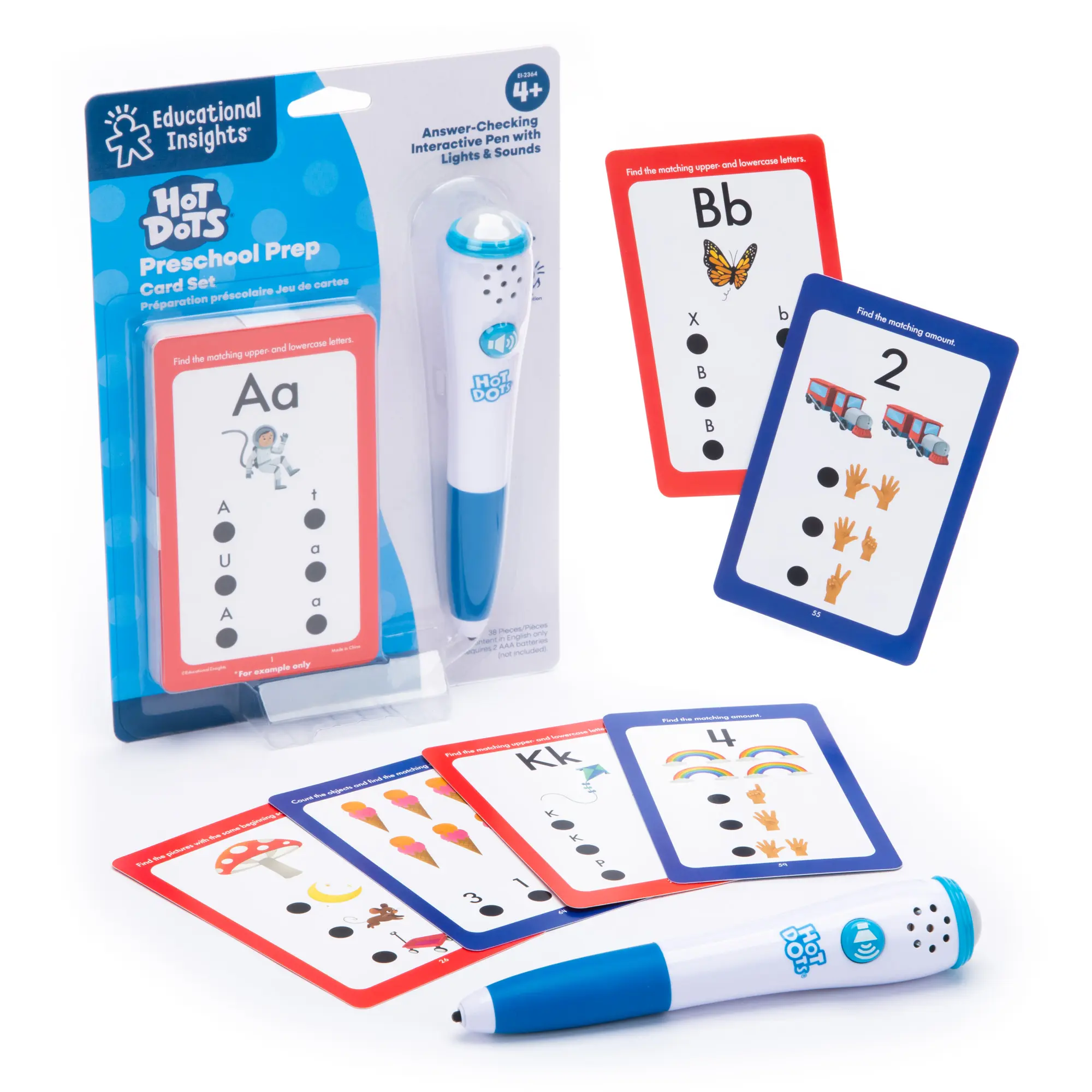 Educational Insights Hot Dots Preschool Prep Set, essential reading and math lessons for preschool Ages 4+