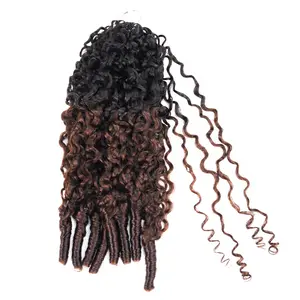 QVR #1B/4 Burmese Curly Crochet Hair Natural Black Machine Made Feather Crochet Human Hair Extension TikTokShopHolidayHaul
