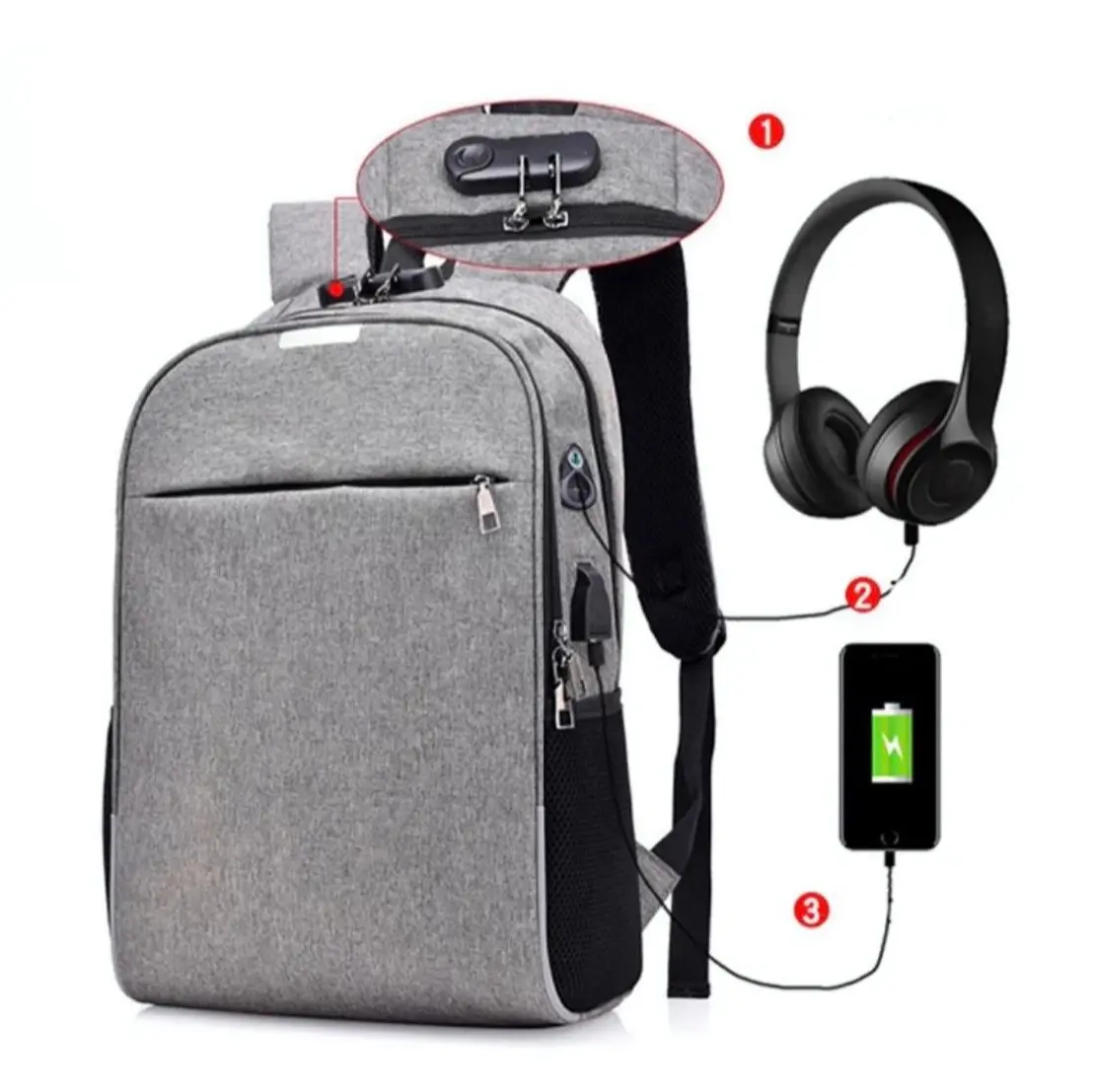 17" Smart Backpack Gray 17" Smart Backpack Gray