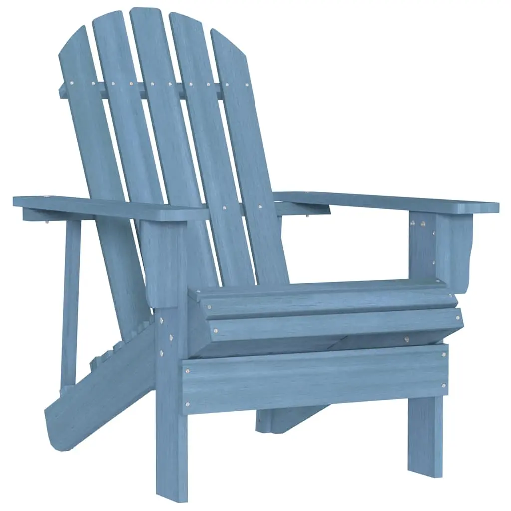 vidaXL Adirondack Chair, Solid Wood Lounge Patio Chair for Garden, Lawn Chair for Outdoor Porch Backyard Deck, Modern Style, Solid Wood Fir Blue 315875