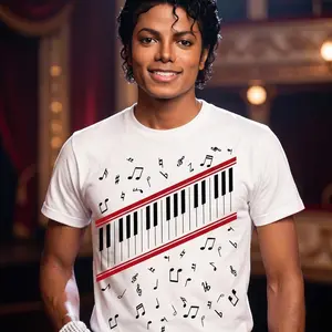 Michael Jackson Beat It Piano Keys T Shirt, King of Pop Music Tee