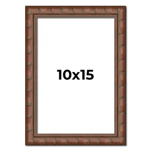 10x15 Brown Modern Bamboo Picture Frame - UV Acrylic, Foam Board Backing, Hanging Hardware