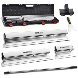 fathersdaygift VEVOR Skimming Blade Set, 10+24+32 Blades+ 35-78 Extension Handle European Stainless Steel Construction Knife, Aluminum Blade Profile Smoothing Knockdown Spatula for Gyprock/Drywall/Wall-Boa