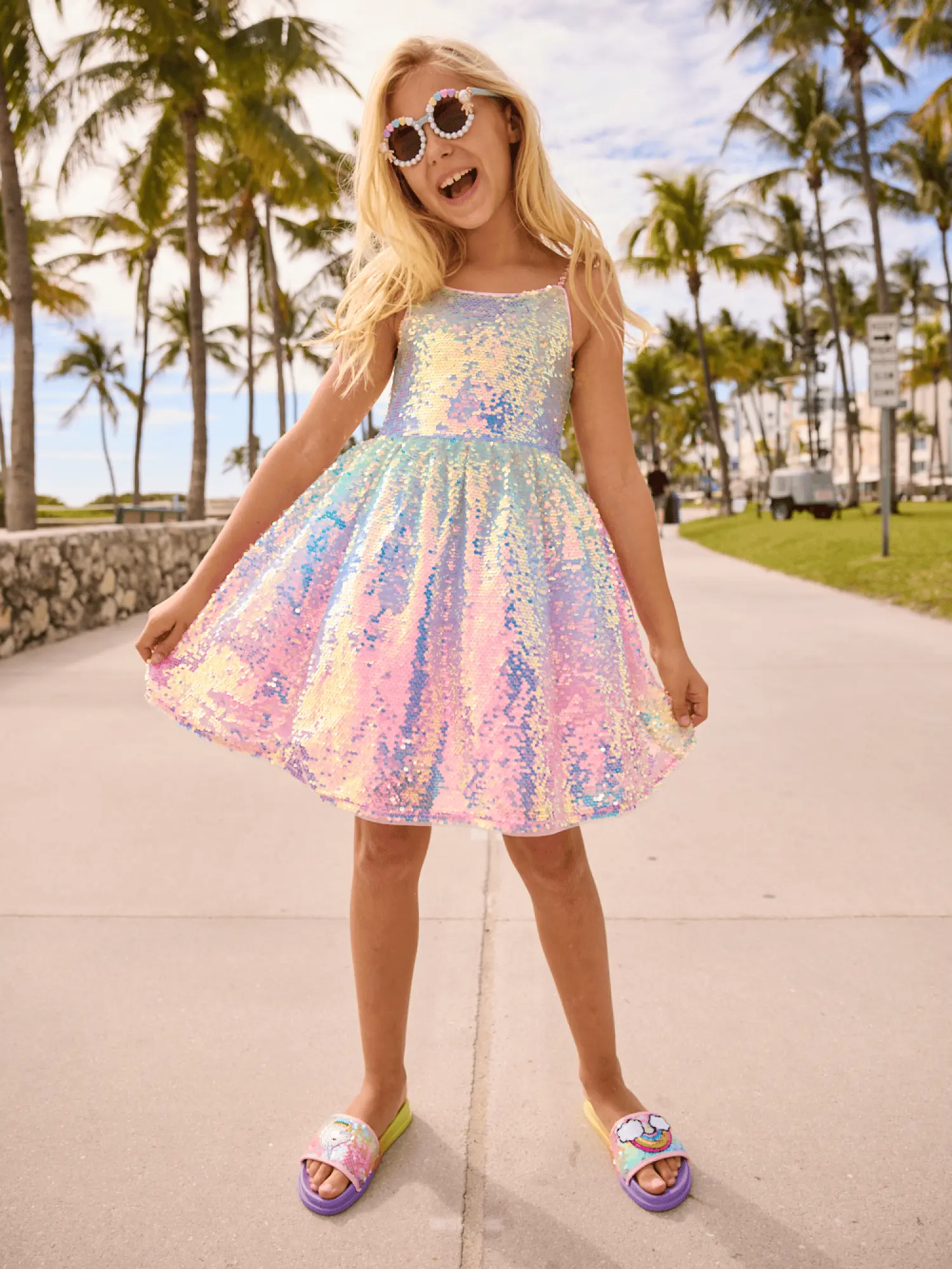 Summer Sequin Ombre Sparkle Tank Dress