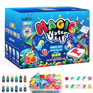 Kiditos Magic Water Elf Kit for Kids, 12 Aqua Gels & 10 Animals Molds, DIY Squishy Water Pets Craft Toy Ages 3+ outdoorfun
