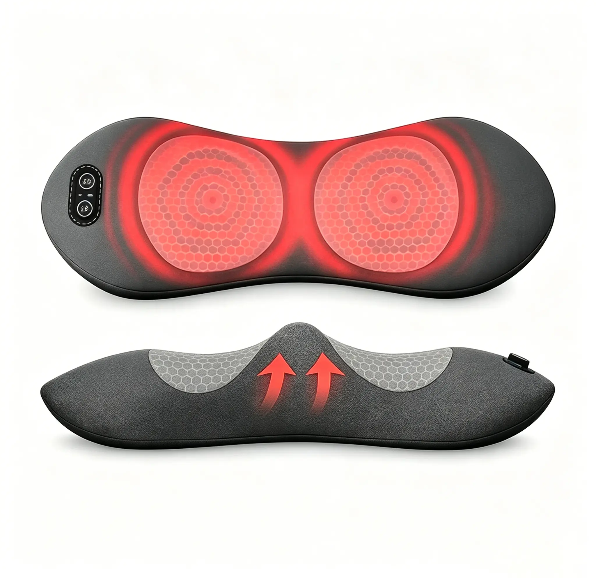 Ergonomic Neck & Waist Massage Pillow, Infrared Hot Compress Spinal Traction Device Relieve Cervical Lumbar Stiffness