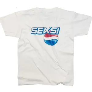Sexsi Funny Meme White T-Shirt Parody Branding Logo Funny T-Shirt 9TV