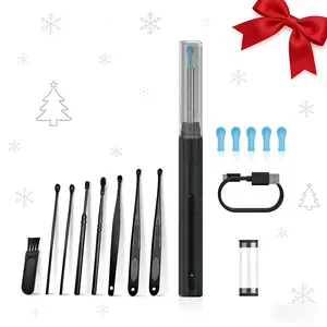1pc Intelligent visual ear scoop,Ear Wax Removal,Ear Cleaner with Camera, Ear Cleaning Kit,HD Ear Scope, 6 LED Lights and 5 Ear Picks, Earwax Removal with Otoscope to Earify Earwax for iOS and Android