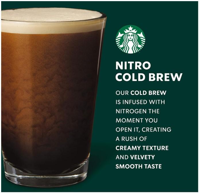 Starbucks Nitro Cold Brew, Vanilla Sweet Cream 9.6 fl oz Can (8 Pack) (Packaging May Vary) Beverage Creamy