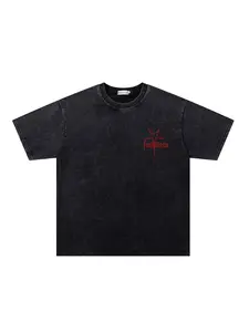 Men's Round Neck Short Sleeve Graphic T-Shirt, Snowflake Star Letter Print Design, Romwe Men's Grunge Rock Style, Comfortable Daily Wear