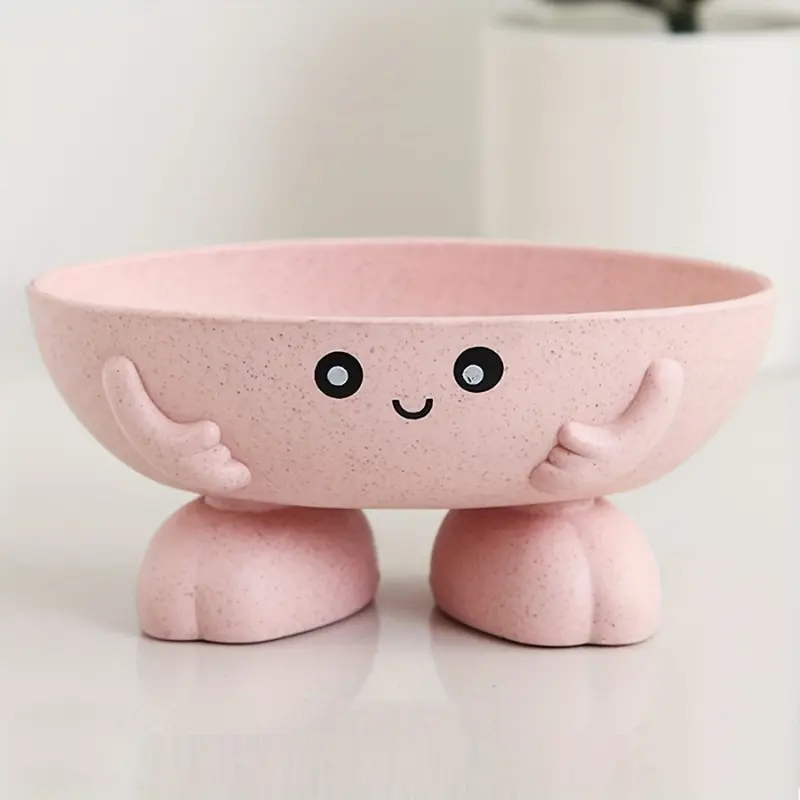 1pc Creative and cute Soap Dish With Drainage, drainage soap tray, cartoon soap holder, bathroom soap stand, Soap Saver, Pink