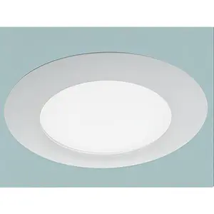 White Recessed Shower Light Trim with Albalite Lens - 6 Inch Waterproof Ceiling Light - Dimmable LED Shower Fixture - Energy Efficient Bathroom Lighting - Easy Installation for Wet Locations
