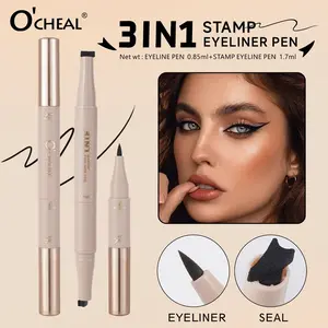 Dual-Ended Eyeliner Pen, Quick-Dry Long-Lasting Waterproof Sweatproof Smudge-Proof, Dense Lines Suitable for All Skin Types