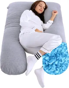 Pregnancy Pillows for Sleeping  Soft Velvet Cover U-Shape Full Body Maternity Pillow. Body Pillow for Women,Light Graygift for pregnant ,side sleep,gift for pregnant, pregnancy products,full body pregnancy pillow, Maternity Pillow Cover with Lark Design,