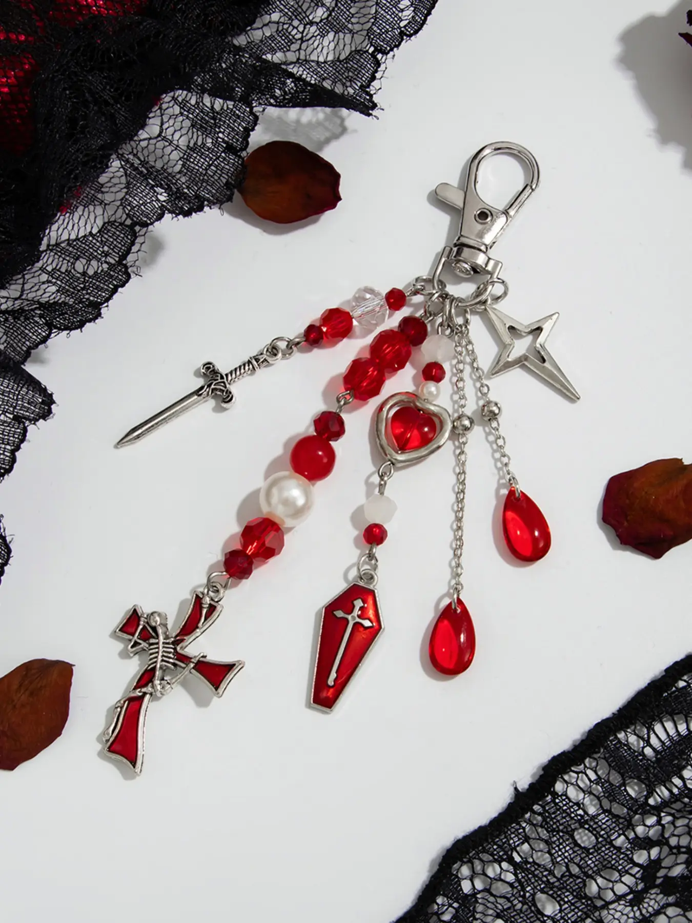 Fashion Punk Gothic Cross Sword Keychain, Halloween Theme Party Gift, Dark Style Bag Charm, Perfect for Friends and Couples, Limited Edition Accessory, Cool Keychains, Keychain Accessories