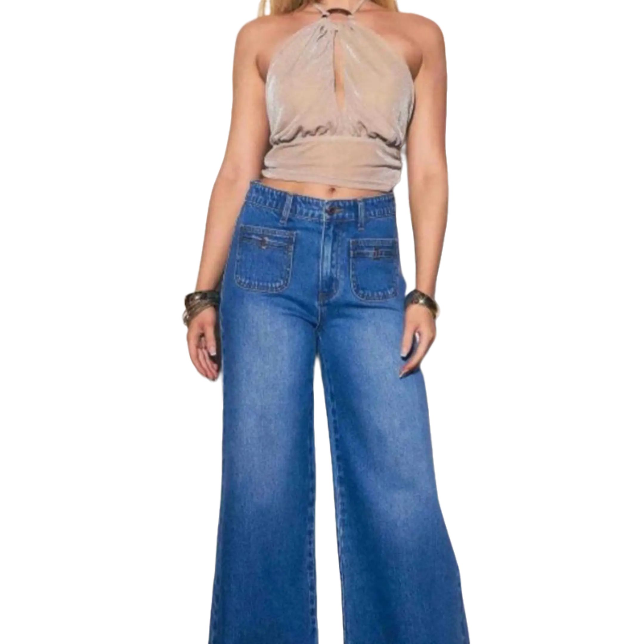 Vibrant Jeans for Women - Trendy Bottoms in American Style - Womenswear Basic Denim