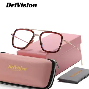 DriVision Unisex Classically designed Full Frame Plano Glasses Outdoor Driving Ssquare Frame Plano Glasses