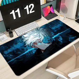 Jujutsu Kaisen Mouse Pad Anime Mousepad Design XXL 1000×500mm 900×400mm 800×400mm 600x300mm Large Gaming Mouse Pad - Extended, Thick, Non-Slip Rubber Base Desk Mat with Precision Stitched Edges - Washable Large Desk Pad