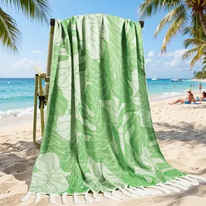 Extra Large Turkish Beach Towel, 35.4in X 70.8in, Sand-Resistant Quick-Dry, Ideal for Travel, Swimming, Fitness, Bathroom, Coastal Vacation