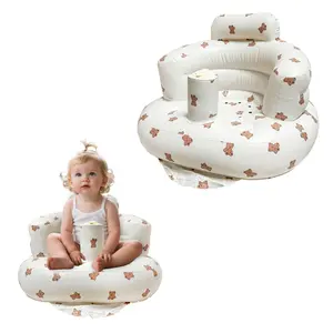 inflatable baby seat, comfortable infant chair for easy support; baby sitting chair for newborns 3+ months, soft alternative to bassinet baby support; portable, durable inflatable seat for travel, daily use, feeding & outdoor activities