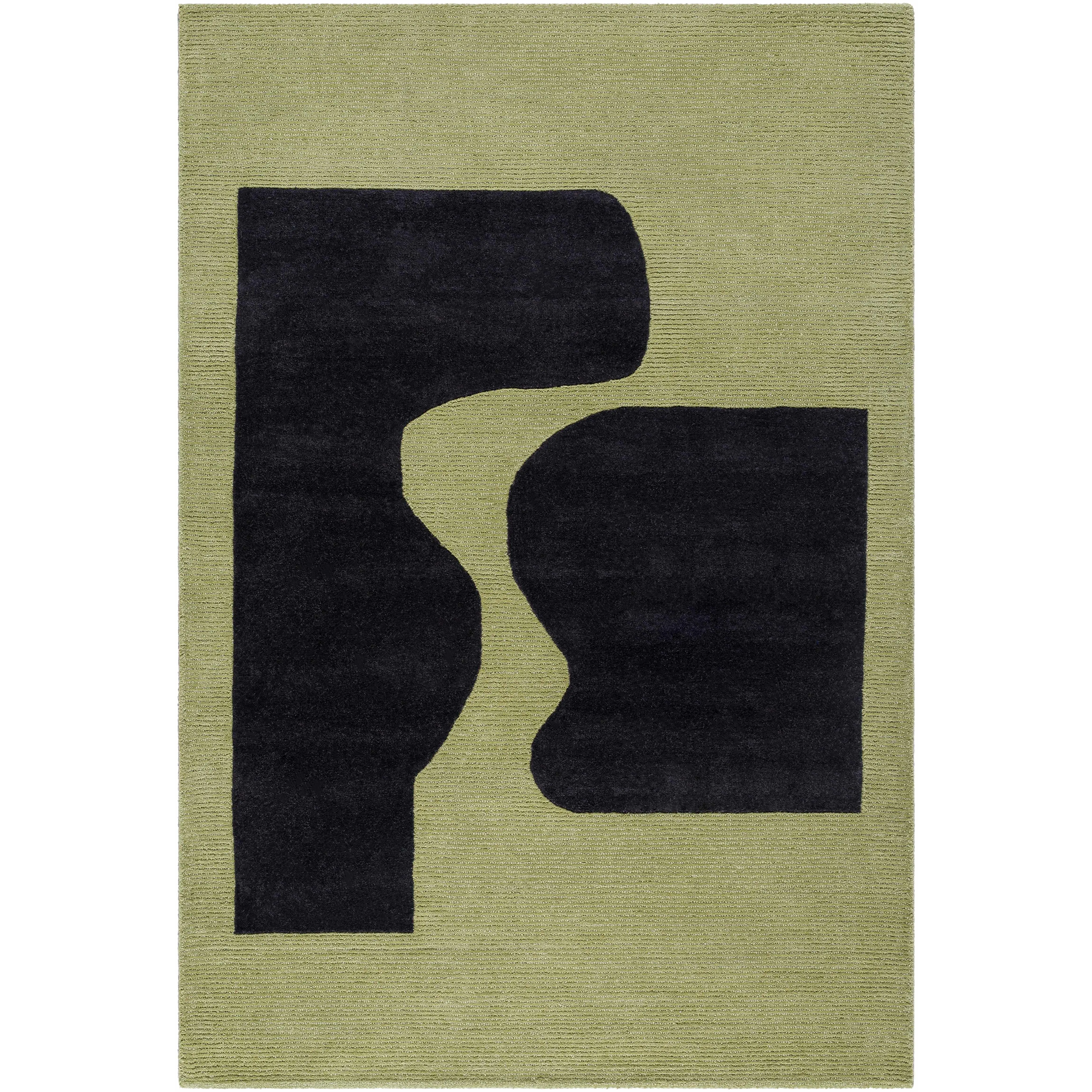 Arvok Olive Green Organic Wool Handmade Area Rug - Decorative, Elegant, Hand Woven Indoor Rug with Handmade Craft (Clearance), Decorative Rug