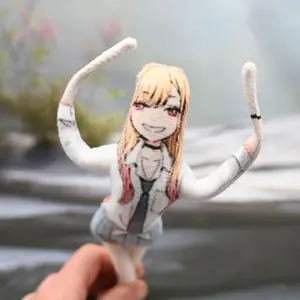 Anime My Dress-Up Darling Kitagawa Marin Cosplay Plush Cotton Stuffed Doll Mascot Slender Twistable Shape Room Abstract Doll