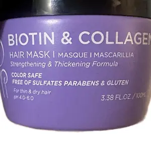 Luseta Purple Hair Mask 100ml with Biotin & Collagen Deep Conditioner for Color Treated Hair Neutralizes Unwanted Tones Strengthening & Thickening Formula